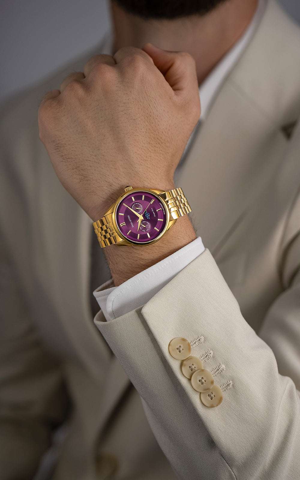 Cinque Terre / President Bracelet, Gold Color, Swiss Movement