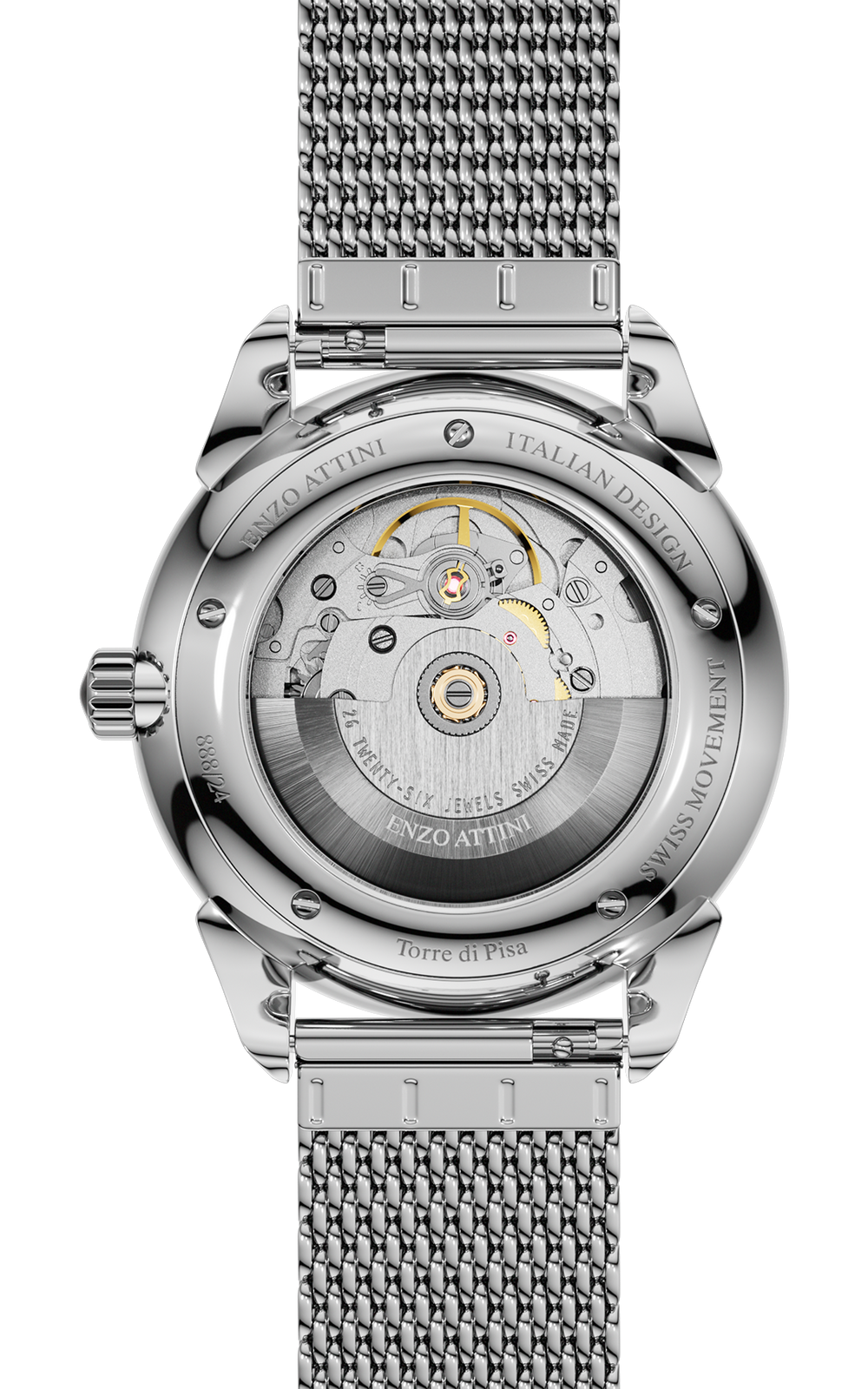 Torre di Pisa Automatic / Mesh Strap, Swiss Movement.