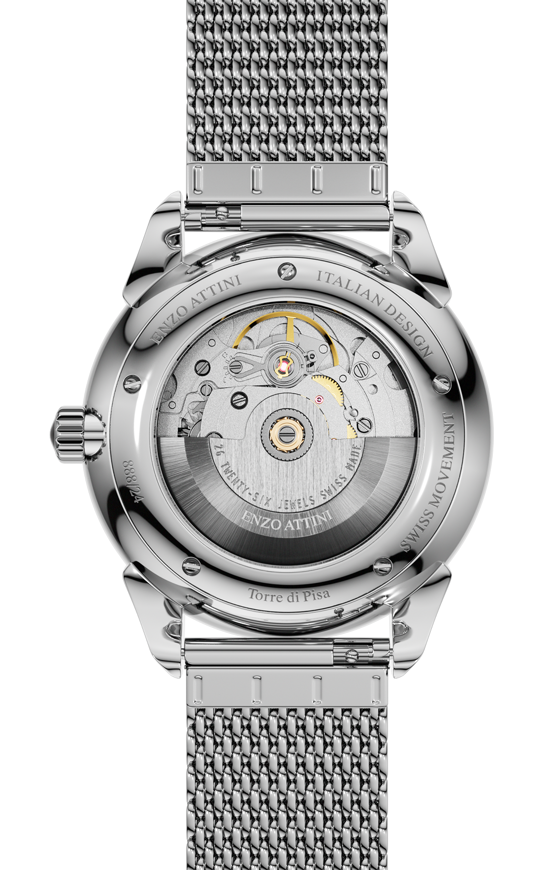 Torre di Pisa Automatic / Mesh Strap, Swiss Movement.