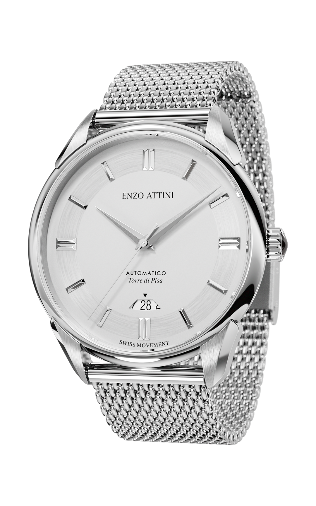 Torre di Pisa Automatic / Mesh Strap, Swiss Movement.