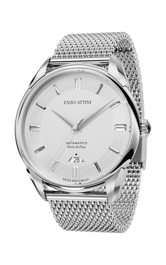 Torre di Pisa Automatic / Mesh Strap, Swiss Movement.