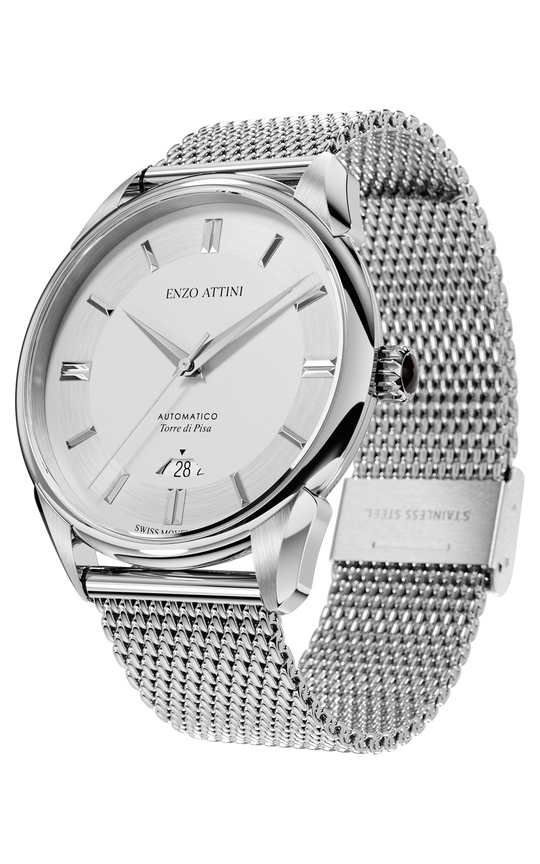 Torre di Pisa Automatic / Mesh Strap, Swiss Movement.
