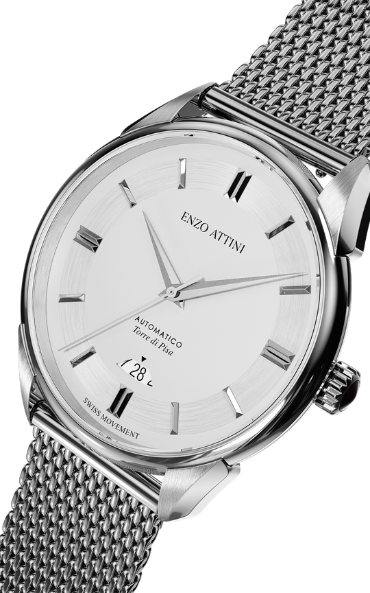 Torre di Pisa Automatic / Mesh Strap, Swiss Movement.
