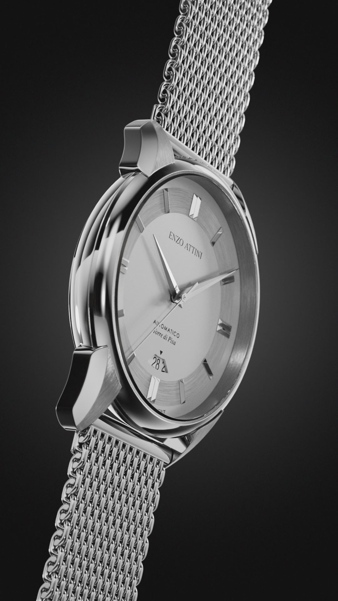 Torre di Pisa Automatic / Mesh Strap, Swiss Movement.