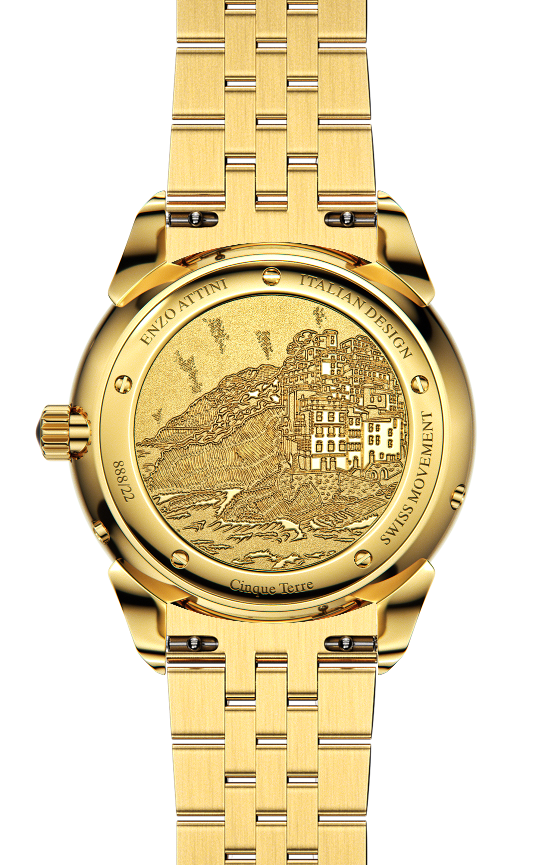 Cinque Terre / President Bracelet, Gold Color, Swiss Movement