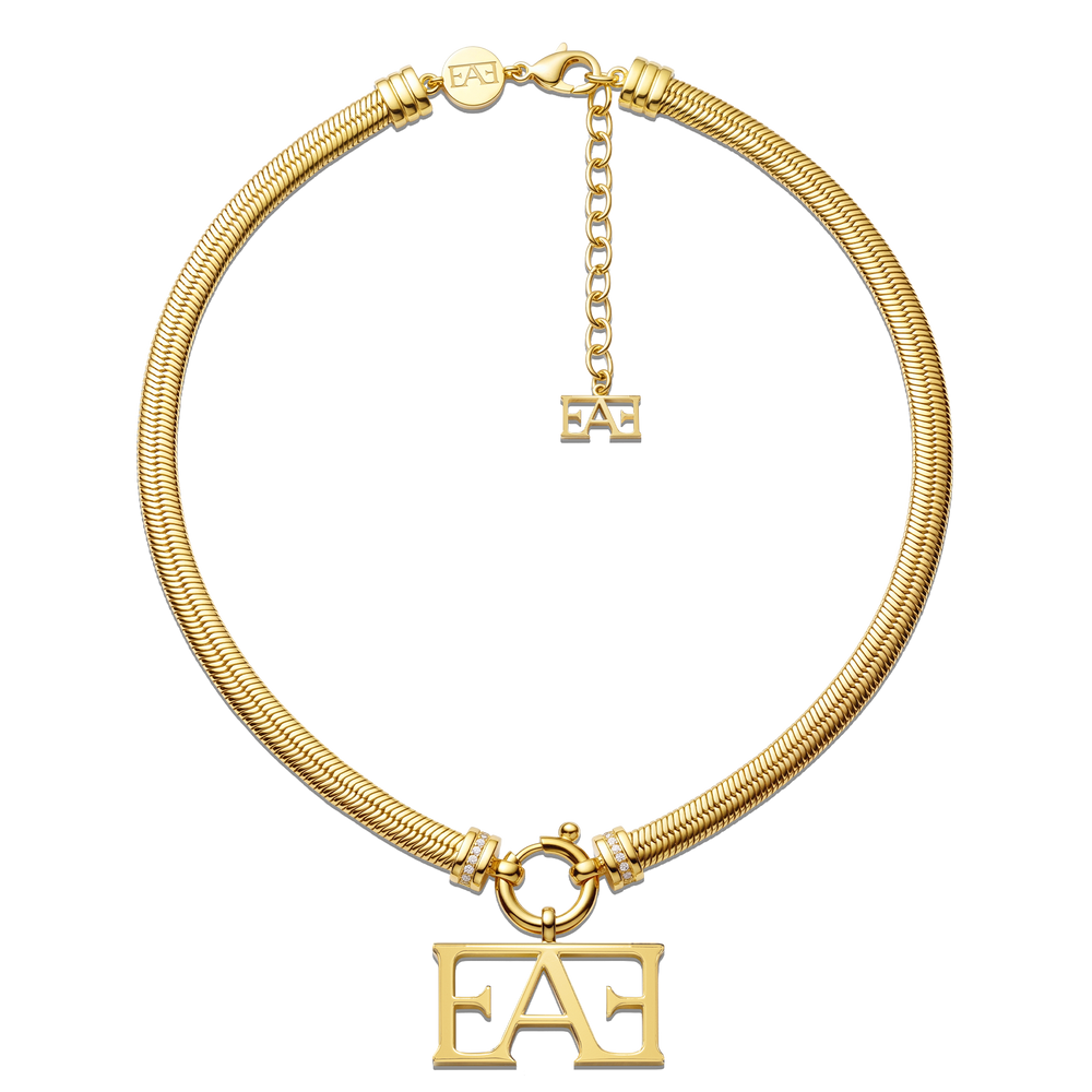 Monogram Snake Chain Necklace.