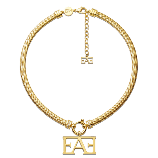 Monogram Snake Chain Necklace.
