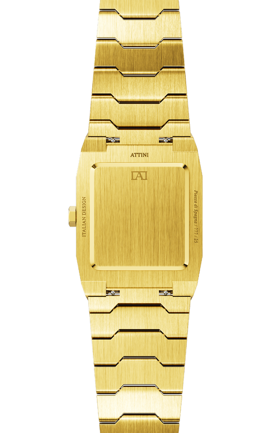 ATTINI - Piazza di Spagna, Roma / Oyster Bracelet, Gold Color, Swiss Movement - Enzo Attini - - case37