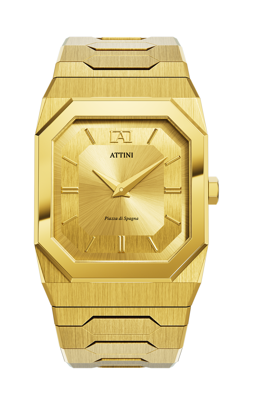 ATTINI - Piazza di Spagna, Roma / Oyster Bracelet, Gold Color, Swiss Movement - Enzo Attini - - case37