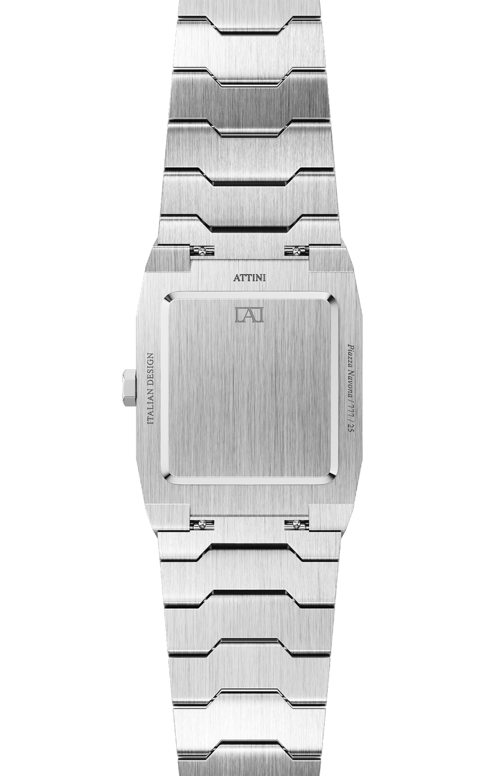 ATTINI - Piazza Navona, Roma / Oyster Bracelet, Silver Color, Swiss Movement - Enzo Attini - - case37