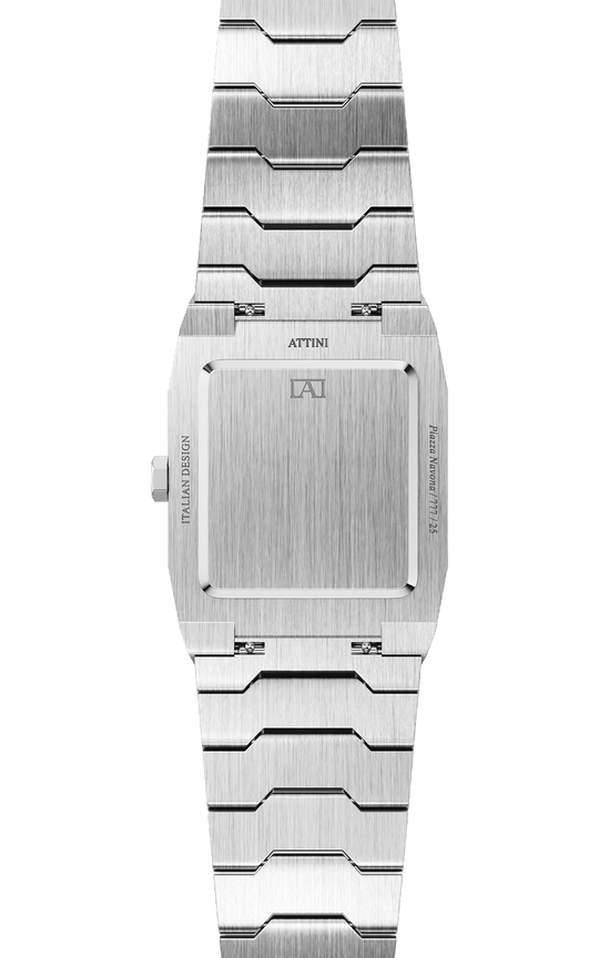 ATTINI - Piazza Navona, Roma / Oyster Bracelet, Silver Color, Swiss Movement - Enzo Attini - - case37
