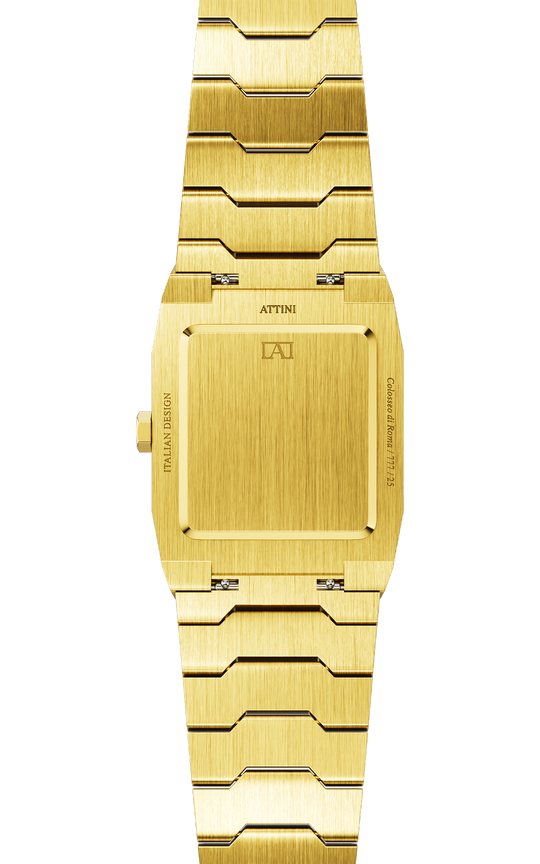 ATTINI - Colosseo di Roma, Verona / Oyster Bracelet, Gold Color, Swiss Movement - Enzo Attini - - case37