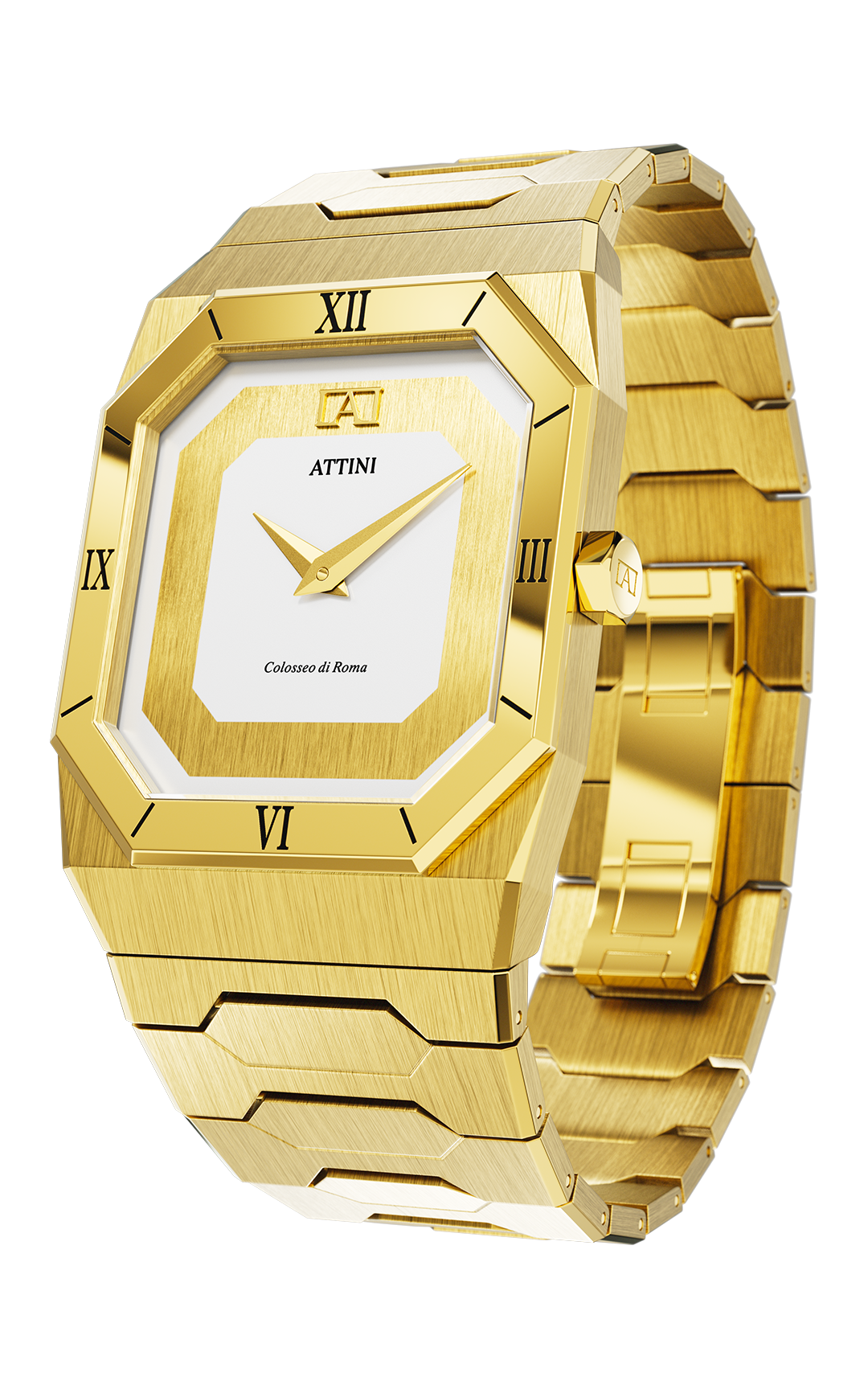 ATTINI - Colosseo di Roma, Verona / Oyster Bracelet, Gold Color, Swiss Movement - Enzo Attini - - case37