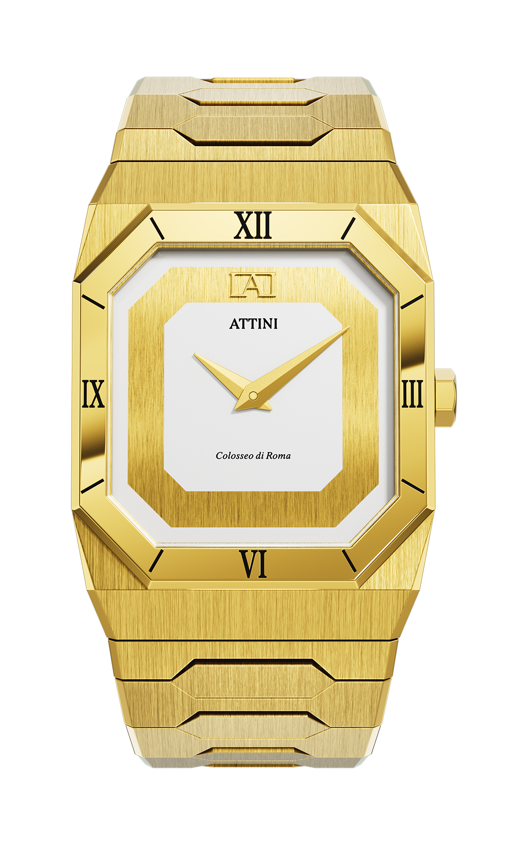 ATTINI - Colosseo di Roma, Verona / Oyster Bracelet, Gold Color, Swiss Movement - Enzo Attini - - case37
