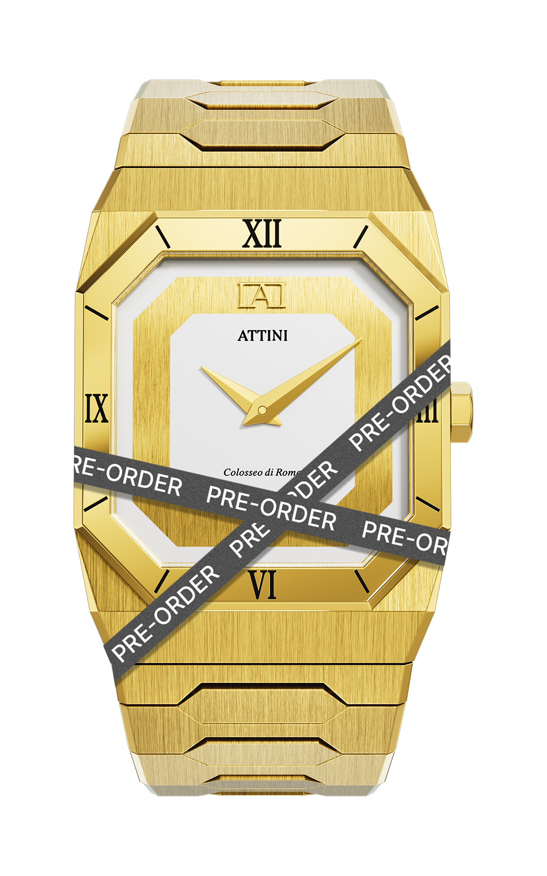 ATTINI - Colosseo di Roma, Verona / Oyster Bracelet, Gold Color, Swiss Movement - Enzo Attini - - case37