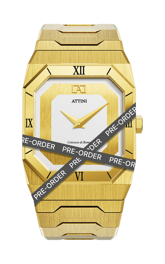 ATTINI - Colosseo di Roma, Verona / Oyster Bracelet, Gold Color, Swiss Movement - Enzo Attini - - case37