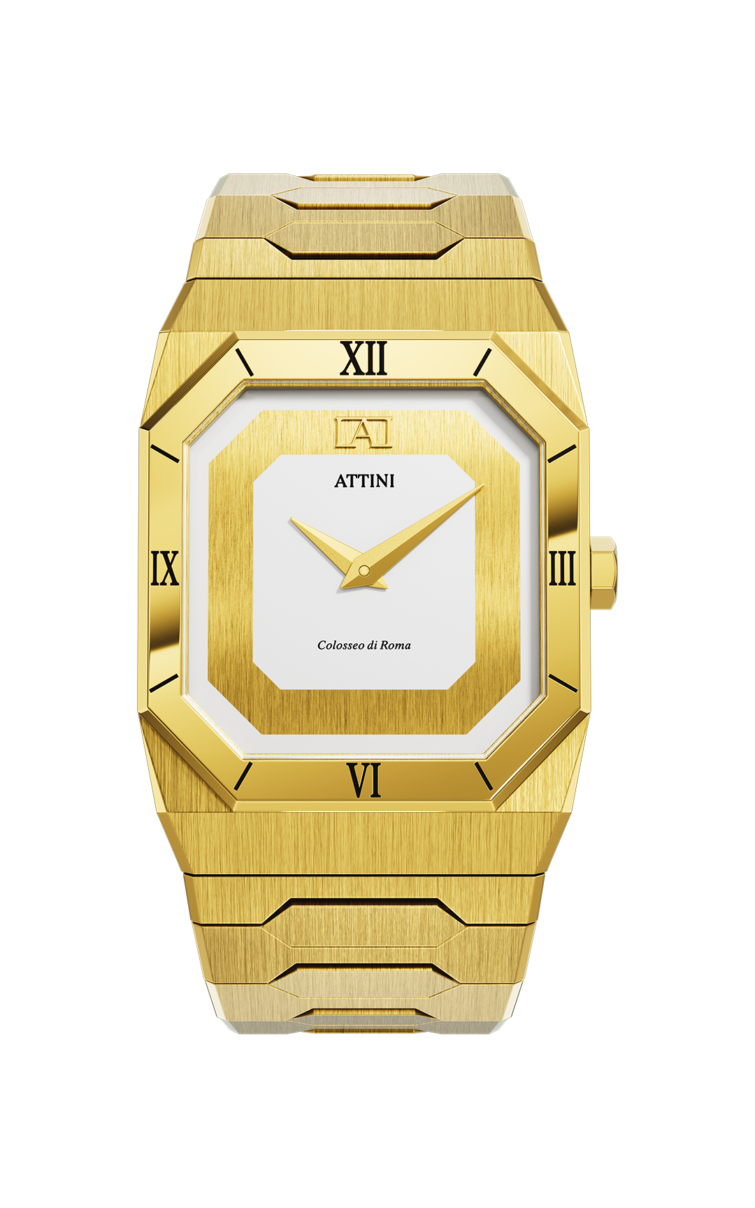 ATTINI - Colosseo di Roma, Verona / Oyster Bracelet, Gold Color, Swiss Movement. - Enzo Attini - - case27