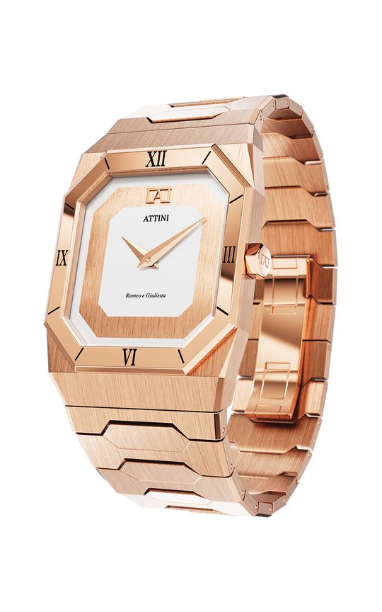 ATTINI - Romeo e Giulietta, Verona / Oyster Bracelet, Rose Gold Color, Swiss Movement. - Enzo Attini - - case27
