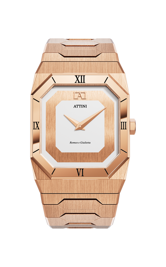 ATTINI - Romeo e Giulietta, Verona / Oyster Bracelet, Rose Gold Color, Swiss Movement. - Enzo Attini - - case27