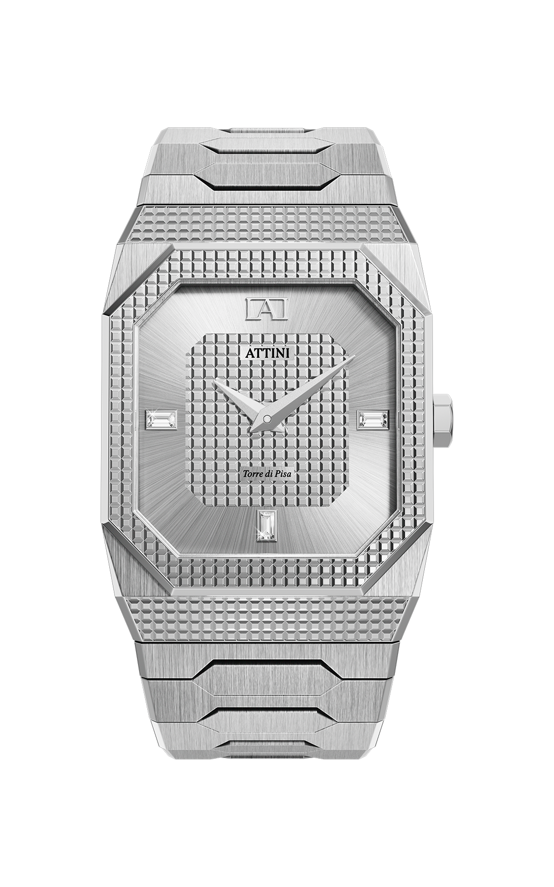 ATTINI - Torre di Pisa / Oyster Bracelet, Silver Color, Swiss Movement. - Enzo Attini - - case27