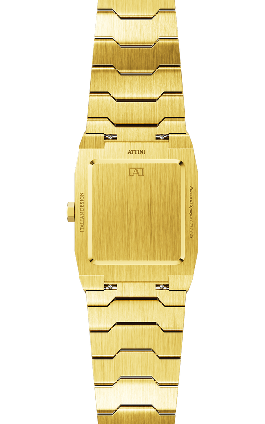 ATTINI - Piazza di Spagna, Roma / Oyster Bracelet, Gold Color, Swiss Movement. - Enzo Attini - - case27