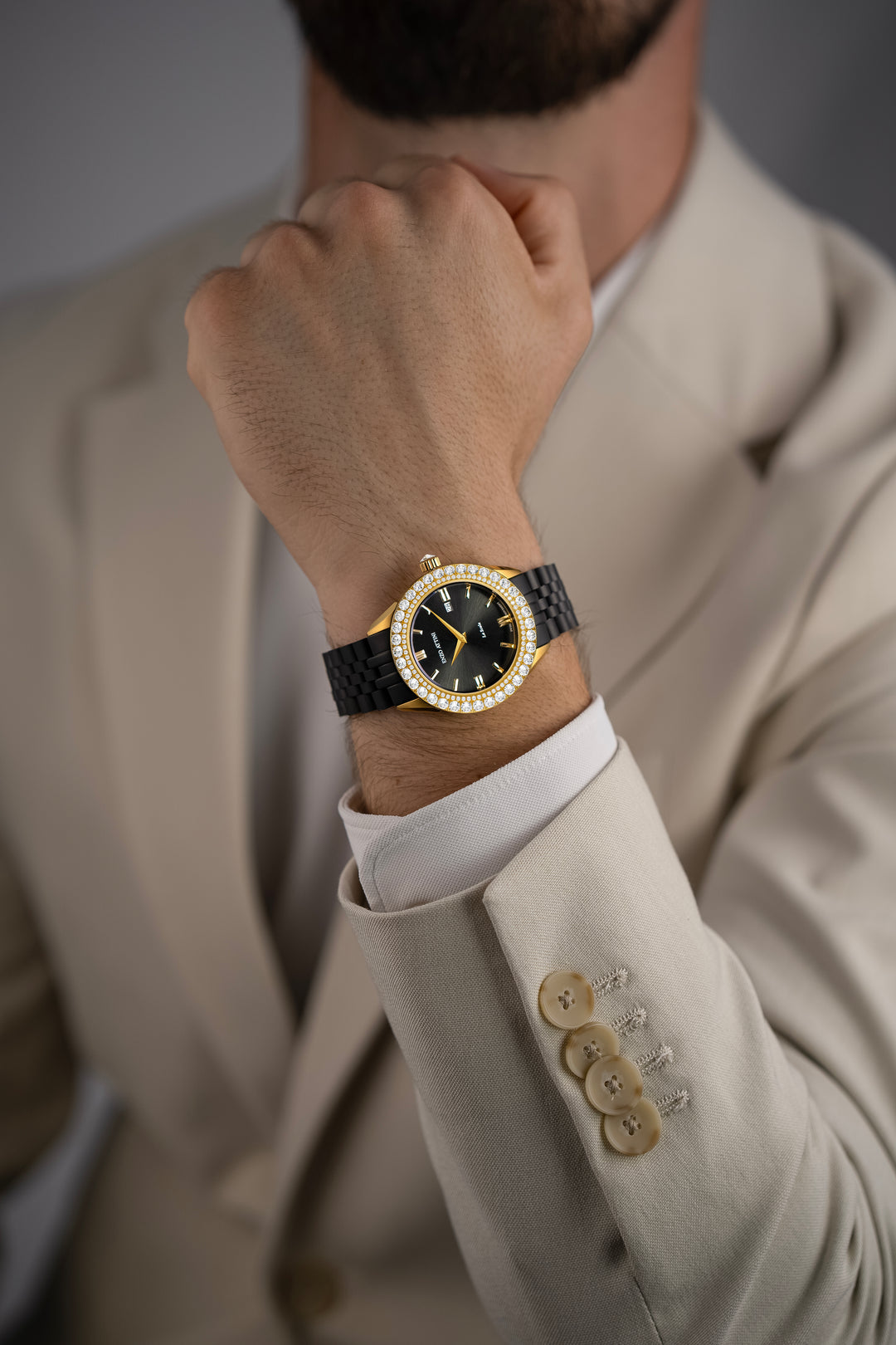 La Scala ll / President Bracelet, Gold & Black Color, Swiss Movement