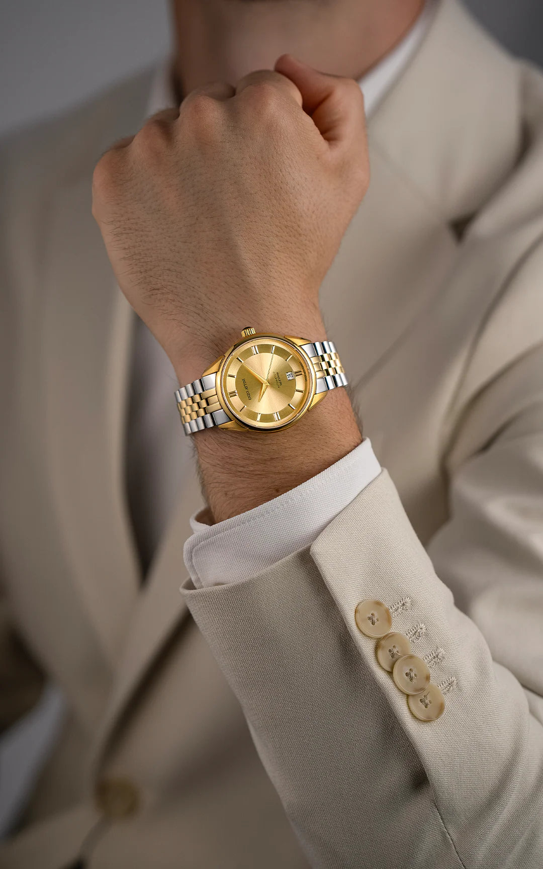 Val d'Orcia Automatic lll / President Bracelet, Silver & Gold Color, Swiss Movement