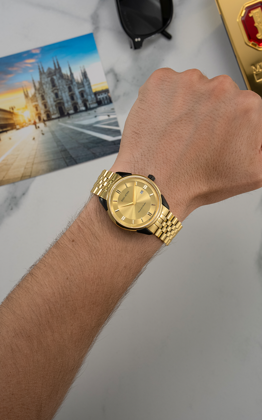 Piazza del Duomo, Milano ll / President Bracelet, Gold Color, Swiss Movement