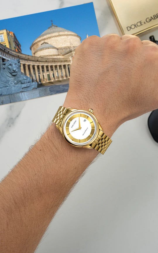 Piazza del Plebiscito ll / President Bracelet, Gold Color, Swiss Movement