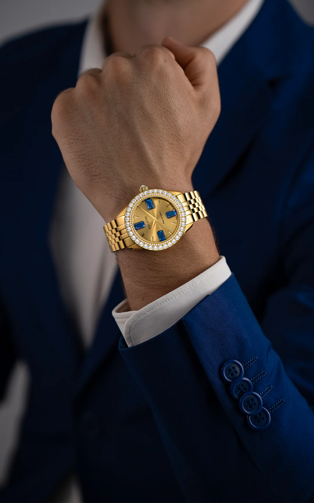 Piazza dei Signori lll / President Bracelet, Gold Color, Swiss Movement