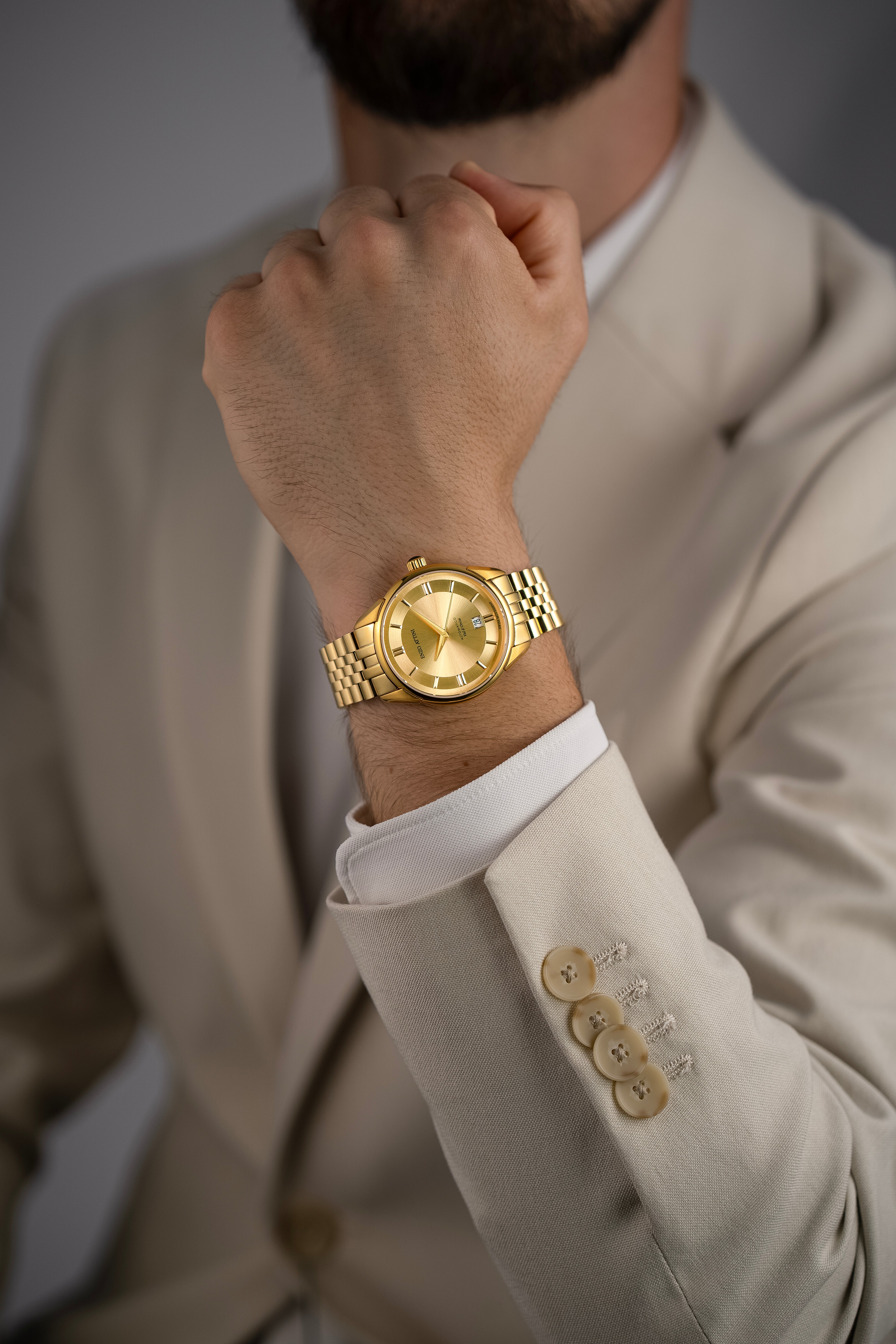 Val d'Orcia Automatic lll / President Bracelet, Gold Color, Swiss