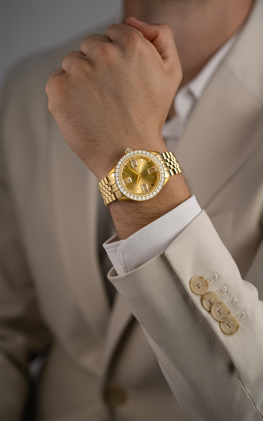 Val d'Orcia Automatic V / President Bracelet, Gold Color, Swiss Movement