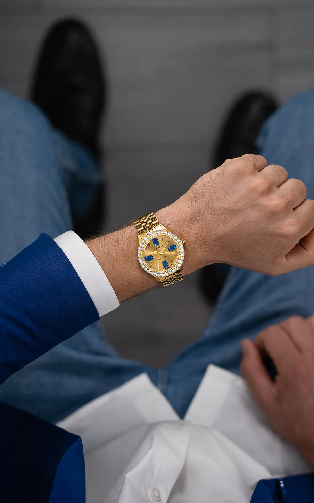 Piazza dei Signori lll / President Bracelet, Gold Color, Swiss Movement