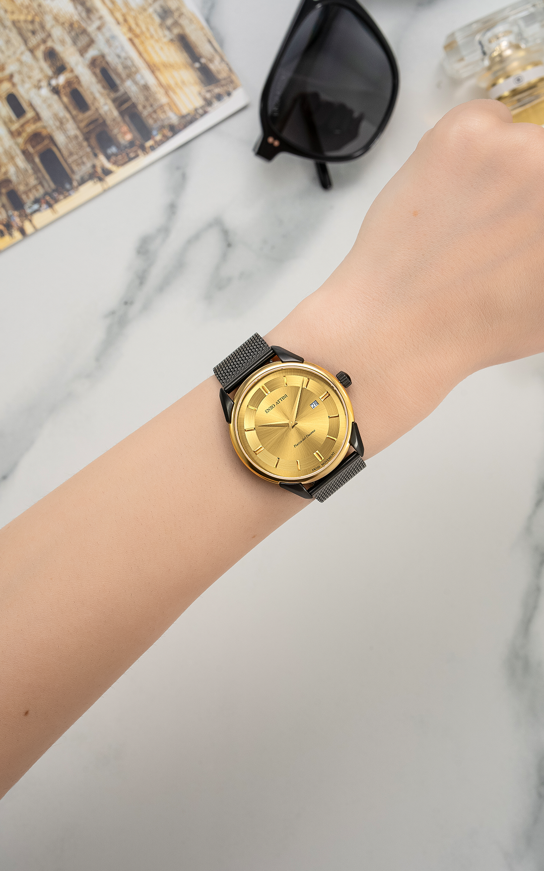 Piazza del Duomo, Milano ll / Swiss Movement. - Enzo Attini - Quartz Watch - Products, quartz, quartz man, quartz_moonphase, shop_all_mens, woman