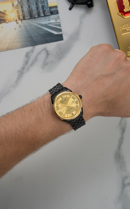 Piazza del Duomo, Milano ll / President Bracelet, Black Color, Swiss Movement