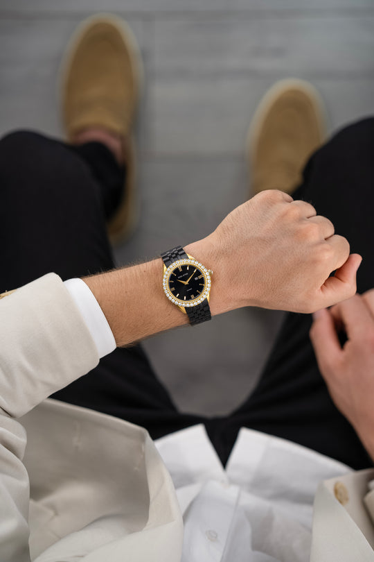 La Scala ll / President Bracelet, Gold & Black Color, Swiss Movement