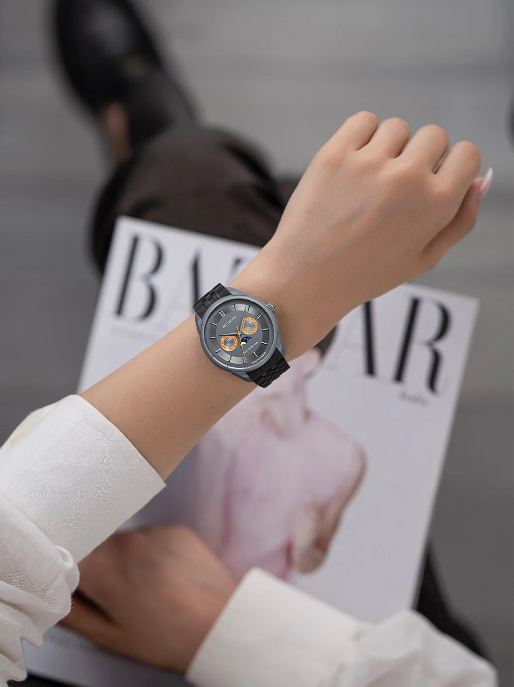 Piazza del Plebiscito / President Bracelet, Black Color, Swiss