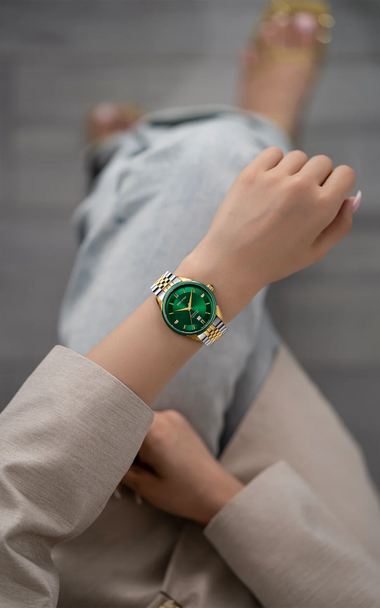 Lago di Como Automatic ll / President Bracelet, Silver & Gold Color, Swiss Movement.