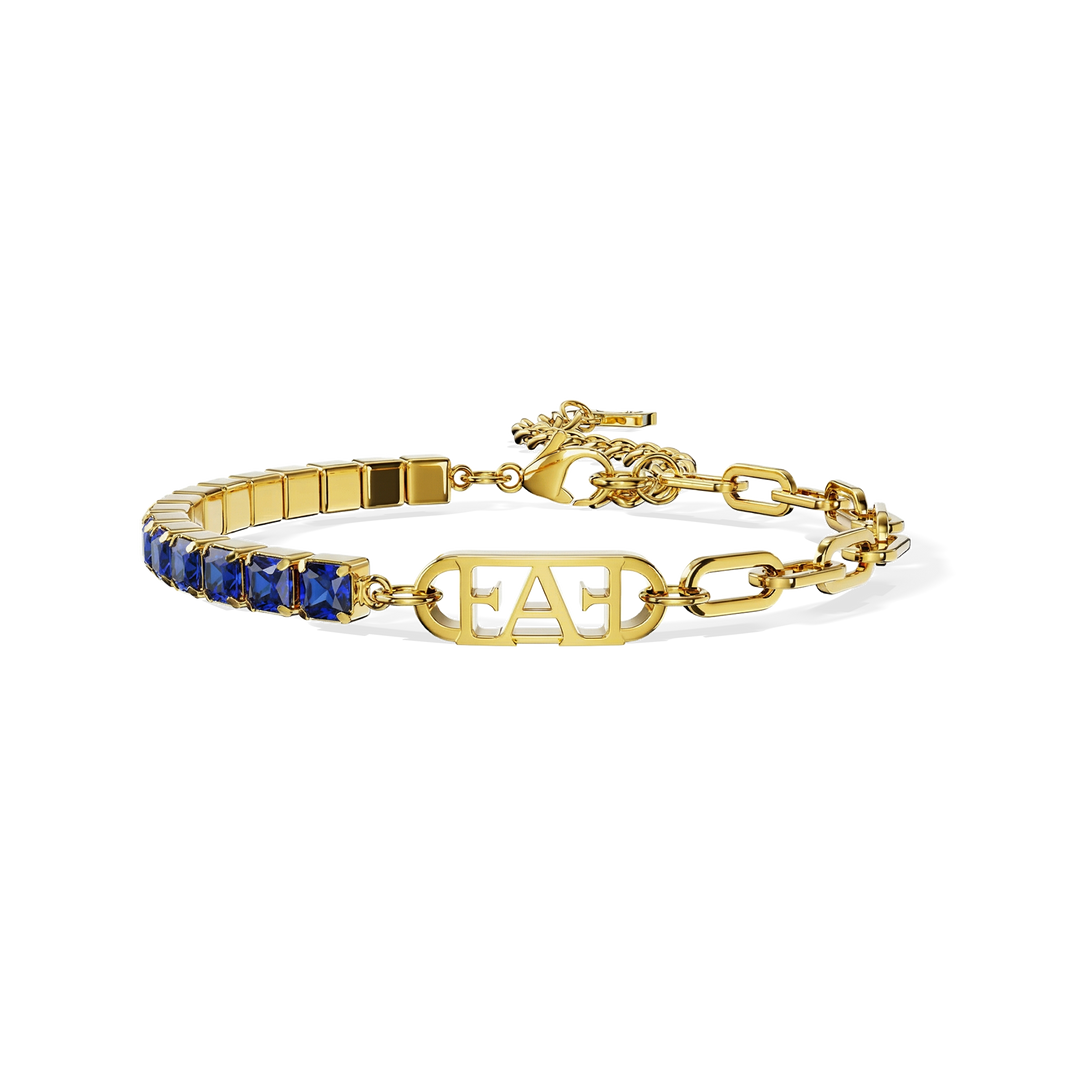 Glam Tennis Chain Bracelet / Blue Color - Enzo Attini - - jewelry_men