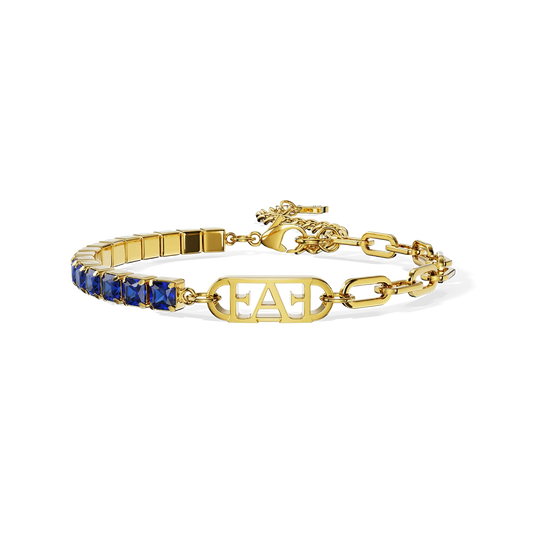 Glam Tennis Chain Bracelet / Blue Color - Enzo Attini - - jewelry_men