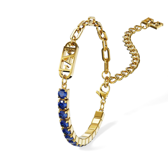 Glam Tennis Chain Bracelet / Blue Color - Enzo Attini - - jewelry_men