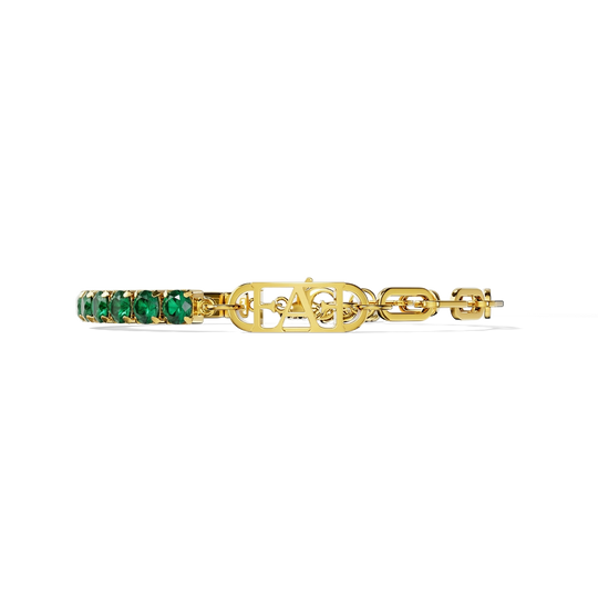 Glam Tennis Chain Bracelet / Green Emerald Color. - Enzo Attini - - jewelry_women