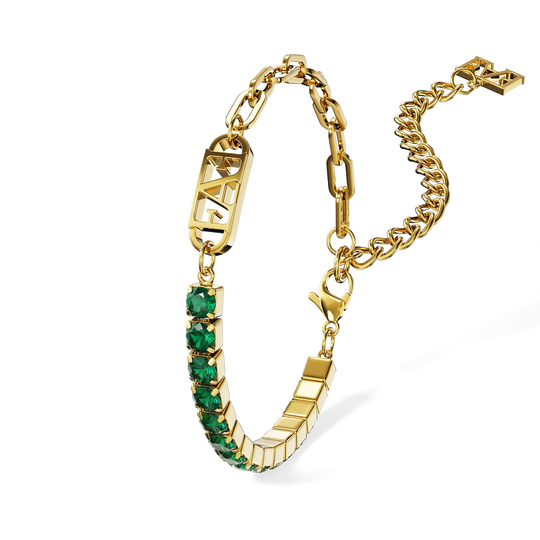 Glam Tennis Chain Bracelet / Green Emerald Color. - Enzo Attini - - jewelry_women