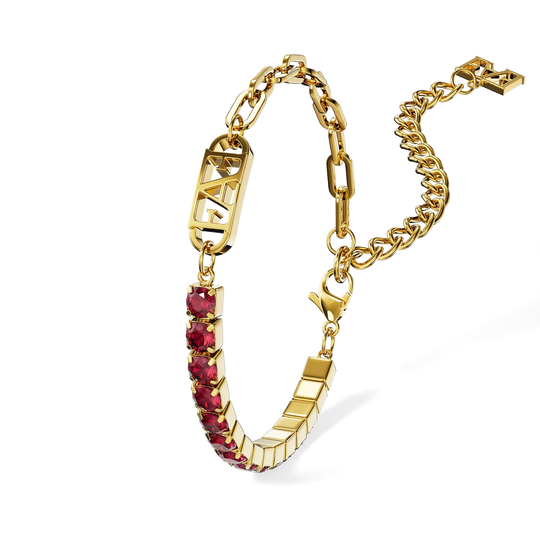 Glam Tennis Chain Bracelet / Red Ruby Color. - Enzo Attini - - jewelry_women