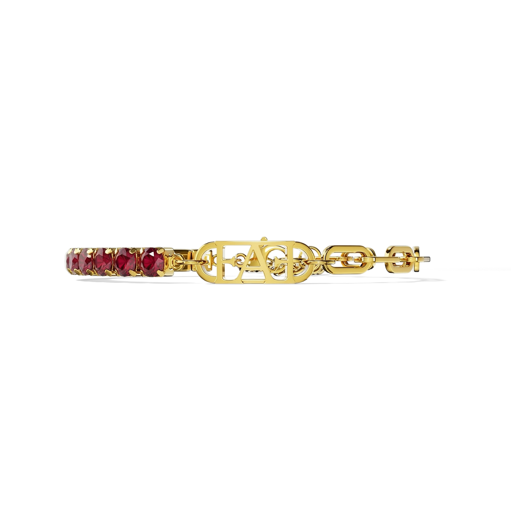 Glam Tennis Chain Bracelet / Red Ruby Color. - Enzo Attini - - jewelry_women