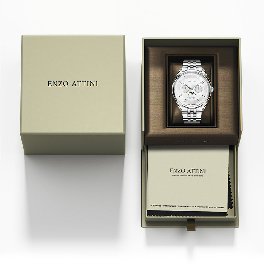 Torre di Pisa / President Bracelet, Silver Color, Swiss Movement