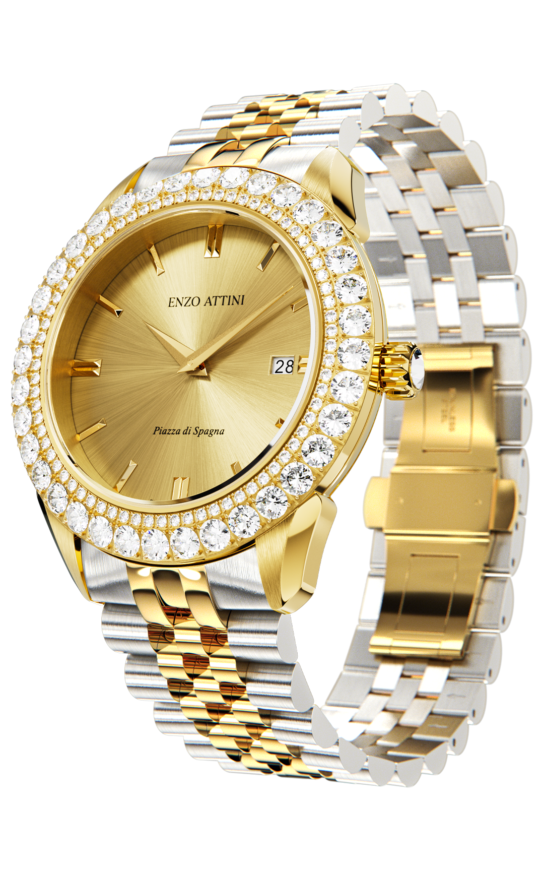 Piazza di Spagna, Roma ll / President Bracelet, Silver & Gold