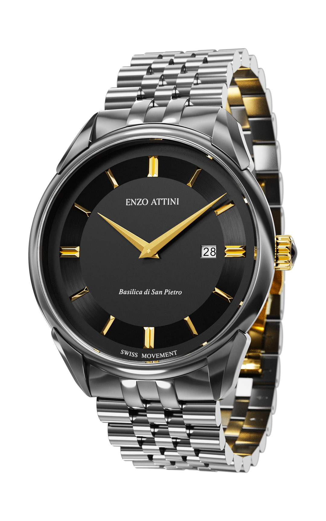 Basilica di San Pietro ll / Ceramic Bracelet, Black Color, Swiss Movement