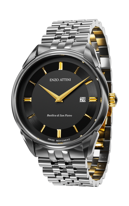 Basilica di San Pietro ll / Ceramic Bracelet, Black Color, Swiss Movement