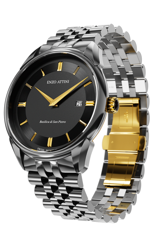 Basilica di San Pietro ll / Ceramic Bracelet, Black Color, Swiss Movement